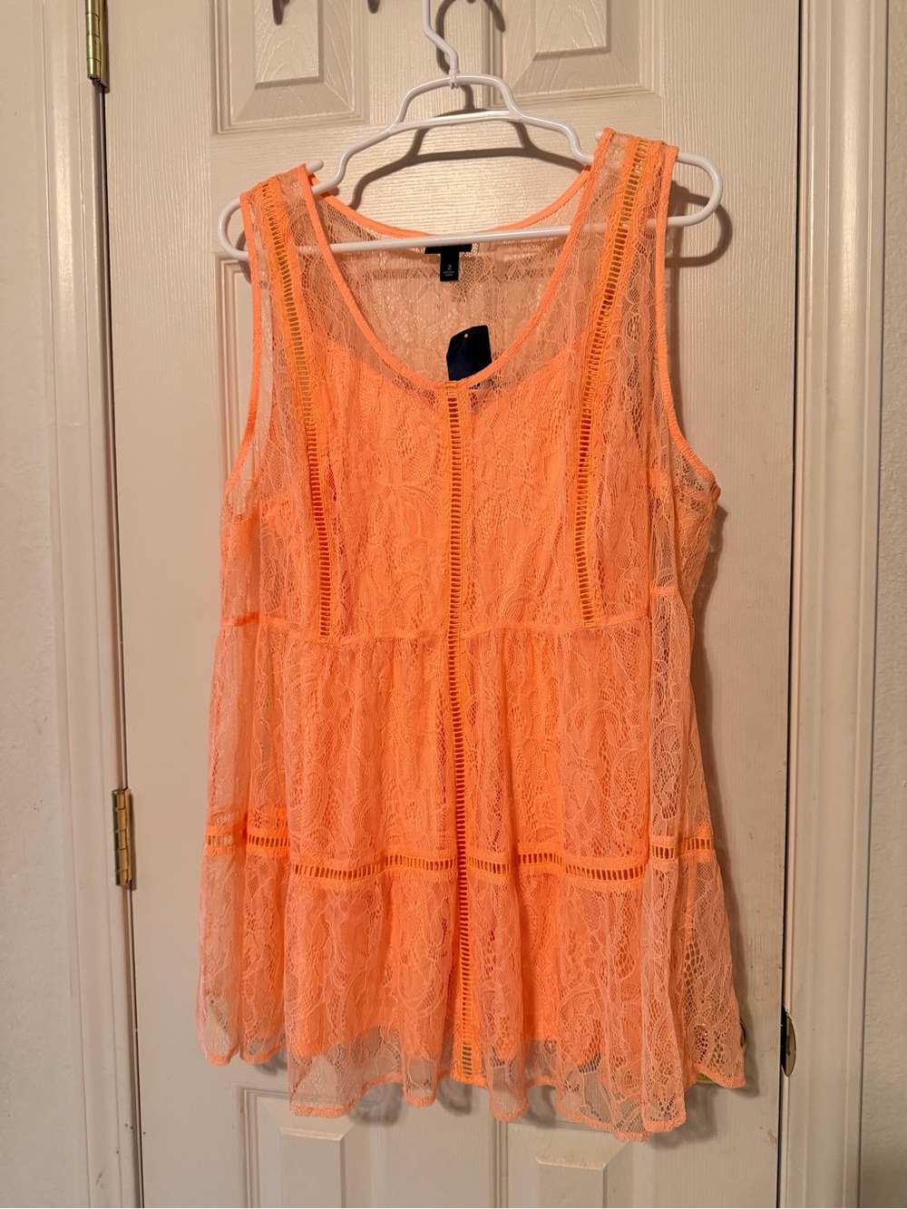 torrid Orange Lace Tiered Tank